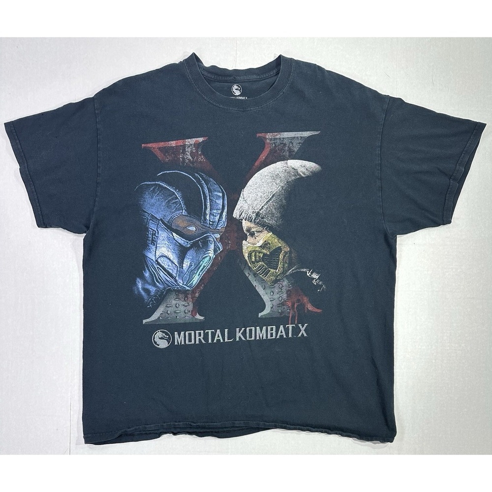 Mortal Kombat X T-Shirt XL Black Sub-Zero vs Scorpion Video Game Graphic Tee